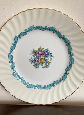 Minton 明顿 英国骨瓷50年代 Ardmore 描金螺纹半手绘碟 座盘赏盘