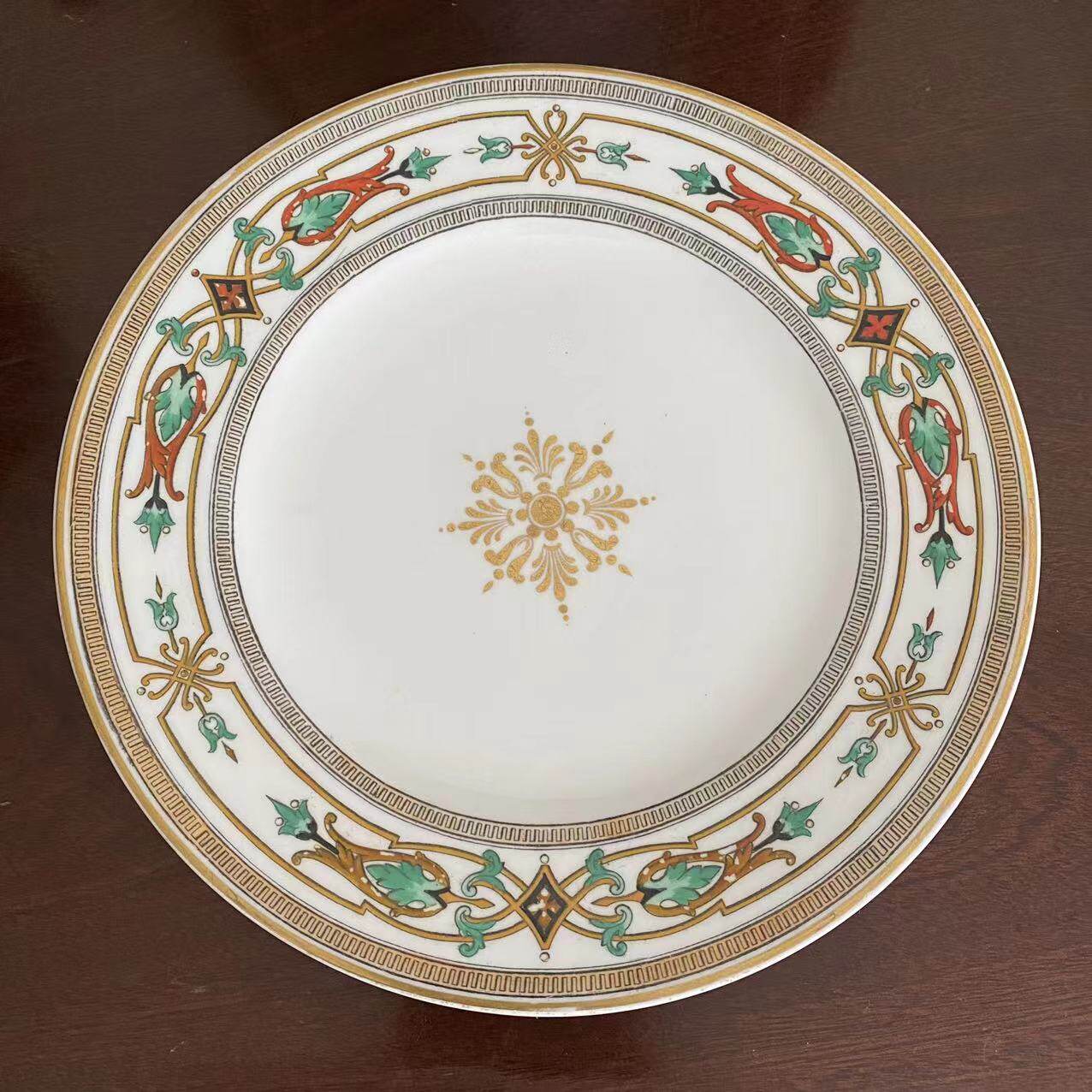 Spode copeland 斯波德 1851-1885年古董描金纹饰碟 手绘收藏瓷盘