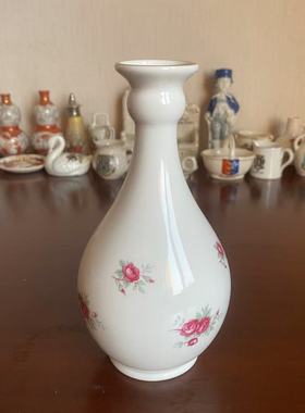 Coalport 科尔伯特英国骨瓷花卉描金花瓶摆件 中古收藏玄关瓷水瓶