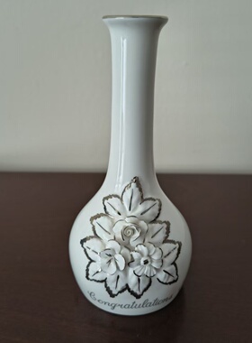 Crown Staffordshire 皇冠斯塔福德郡 银婚纪念礼品手工花卉花瓶