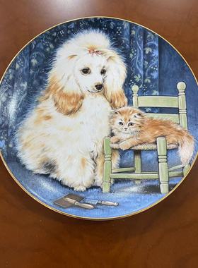 Royal Worcester 皇家伍斯特 1989年可爱宠物猫狗装饰收藏碟挂盘
