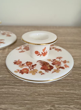 Wedgwood 韦奇伍德 金公鸡描金烛台 Golden Cockerel英国骨瓷摆件