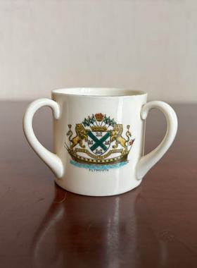 W.H.GOSS 高斯 Antique 英国古董博物馆摆件旅游纪念迷你瓷三耳杯