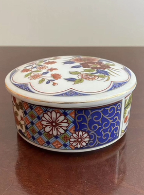 日本 荣和谨制 中古首饰盒 Vintage 摆件瓷罐 卧室摆件瓷盒 盖盒