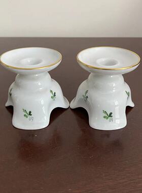 Augarten Vienna 奥格腾维也纳 奥地利名瓷手绘描金烛台 装饰摆件