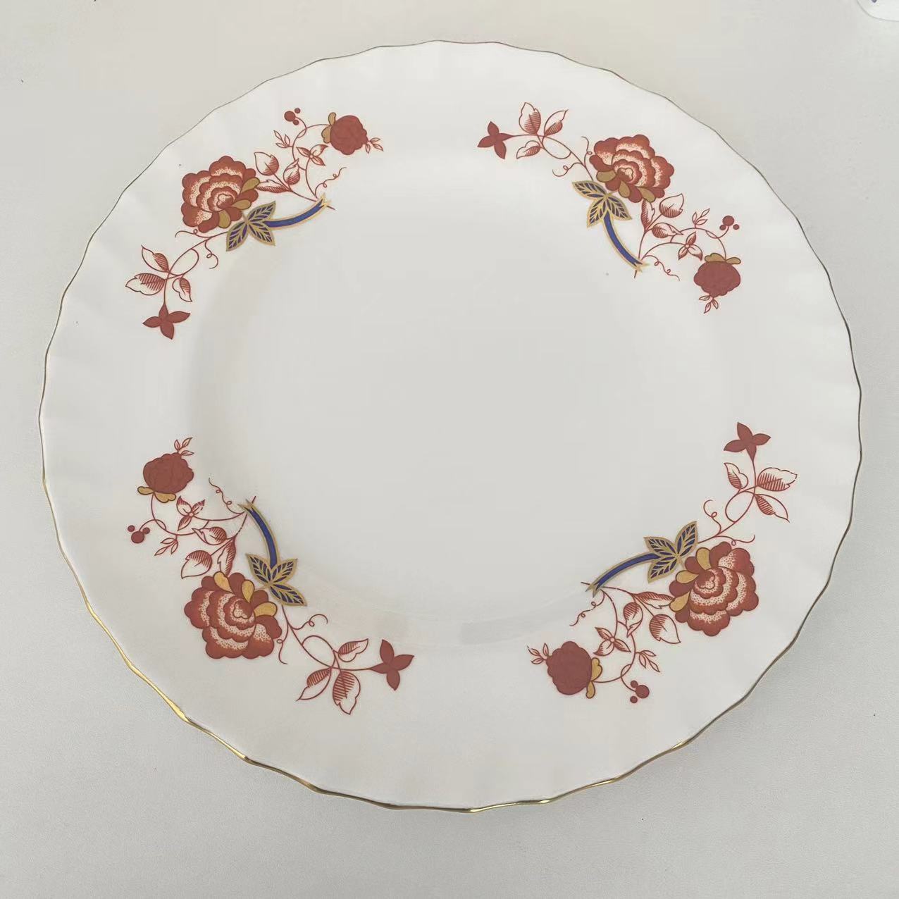 Royal Crown Derby 皇家皇冠德比 Bail 红牡丹甜品碟 伊万里大盘