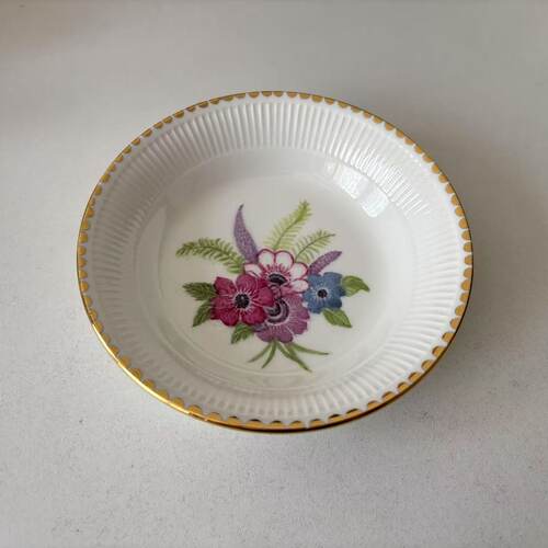 COALPORT 科尔波特 英国中古装饰描金手绘花卉圆碟 Vintage首饰盘