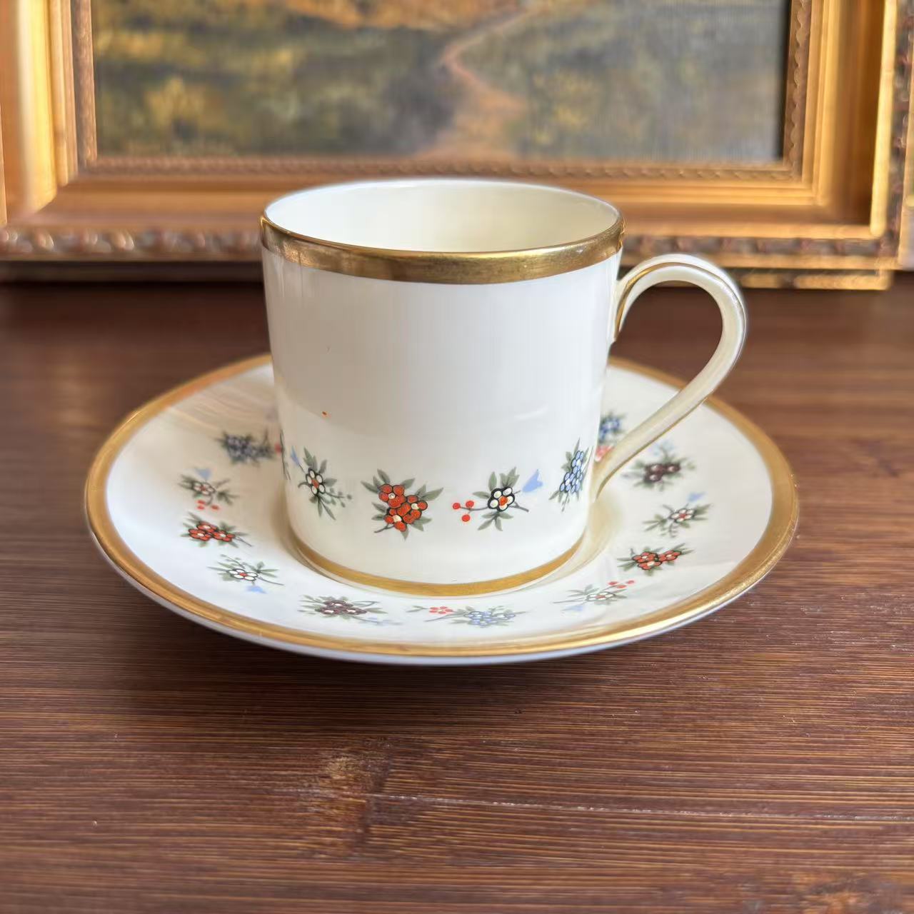 Minton 英国明顿 Mirabeau 中古收藏骨瓷茶杯 鎏金装饰浓缩咖啡杯