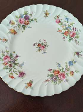Minton 明顿 英国中古瓷器摆件 Marlow 马洛甜品碟 花卉装饰瓷盘