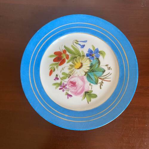 Minton 明顿 19世纪末 古董手绘赏盘 花卉描金老瓷盘 收藏装饰碟