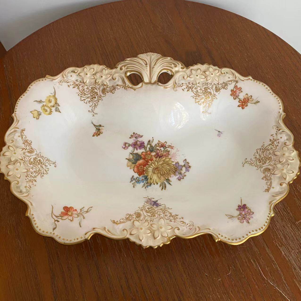 Royal Doulton 皇家道尔顿 英国维多利亚时期古董手绘碟 绝版大盘