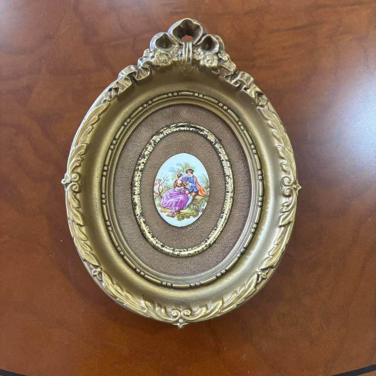 法国利摩日椭圆人物瓷画 Cameo 卡梅奥 老相框摆件中古挂墙装饰画,家居饰品,装饰摆件,淘宝优惠券,粉丝福利购,淘宝优惠卷