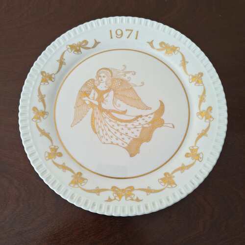 Spode 斯波德 1971年纪念碟英国骨瓷装饰碟 描金圣诞节礼品收藏盘