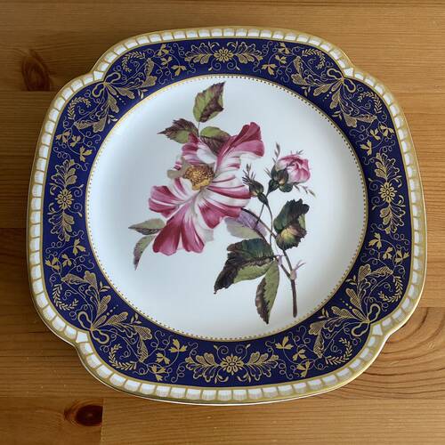 Spode 斯波德 Melford Rose 收藏碟描金花卉盘 玄关摆件瓷碟 挂盘