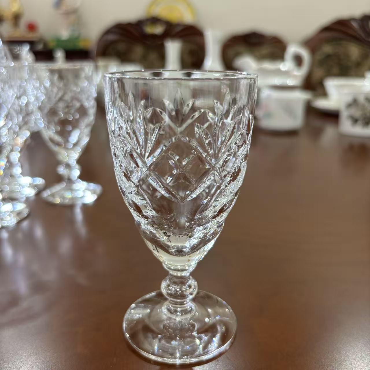 Royal Doulton 英国皇家道尔顿 高脚水晶杯 手工切割中古收藏酒杯