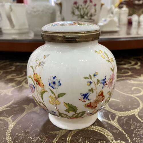 AYNSLEY 安兹丽 Cottage Garden 收藏瓷罐摆件 乡村花园中古盖盒