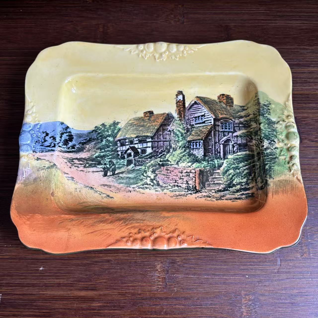 Royal Doulton 皇家道尔顿 1902-1922年产古董英国风景画收藏瓷盘