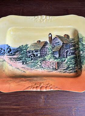 Royal Doulton 皇家道尔顿 1902-1922年产古董英国风景画收藏瓷盘
