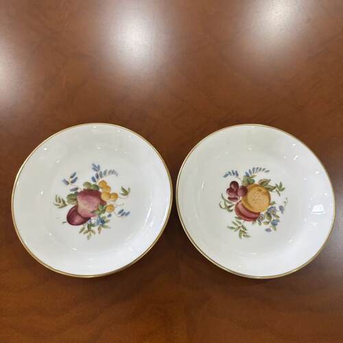 Royal Worcester 皇家伍斯特 1961年手绘描金盘 水果花卉装饰小碟