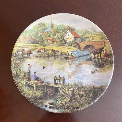 Wedgwood 韦奇伍德 The Narrowboat 窄船收藏瓷盘 乡村水景装饰碟
