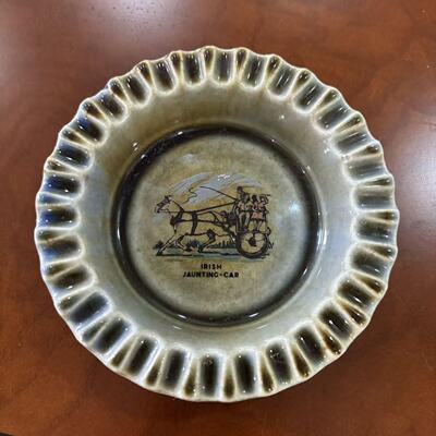 Frich Porcelain 爱尔兰旅行车 马车图案老烟缸 稀有陶瓷雪茄皿