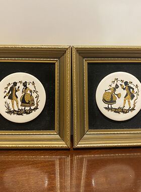 Staffordshire 斯塔福德 英国中古瓷版画 西洋人物摆件瓷片赏画