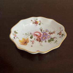 Royal Crown Derby 皇家皇冠德比 1988年英国骨瓷花卉茶托 首饰盘