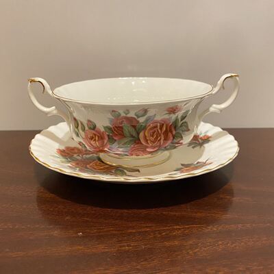 Royal Albert 皇家阿尔伯特 Centennial 百年玫瑰双耳甜品杯 汤碗