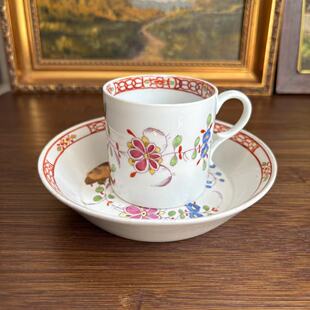 MEISSEN 梅森 剑柄时期柿右卫门 手绘翠鸟花卉古董收藏咖啡杯茶杯