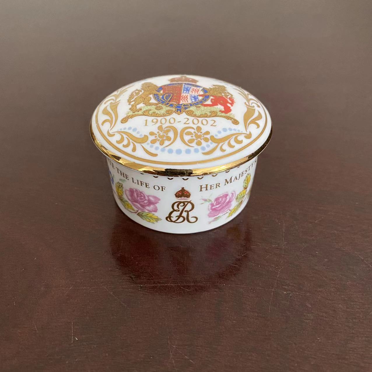 The Royal Collection 皇家收藏 2002年女王母亲纪念瓷罐 首饰盒