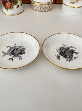 Royal Worcester 皇家伍斯特 1961年英国骨瓷描金花卉收藏碟 小盘