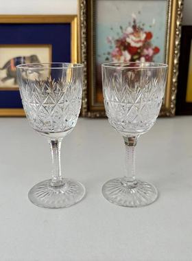 Thomas Webb 托马斯韦伯 英国绝版水晶红酒杯 手工切割精美甜酒杯