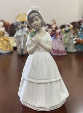 Porceval Villamarchante 西班牙稀有收藏手工瓷器摆件 女孩瓷偶