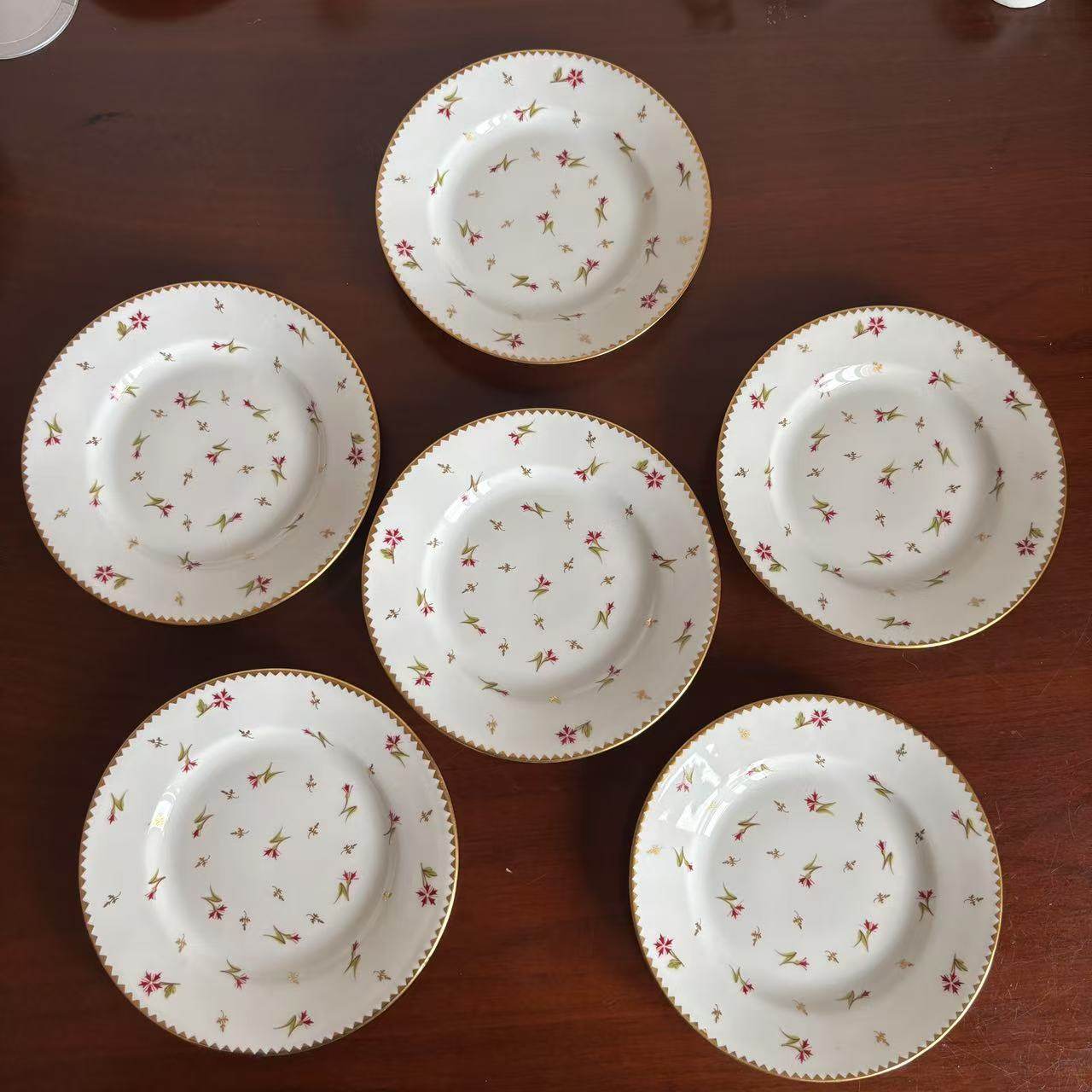 Nyon 瑞士国瓷 中古收藏瓷盘摆件 稀有描金手绘花卉装饰甜品碟