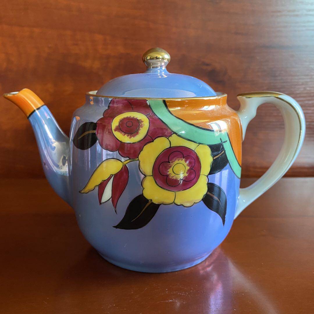 NORITAKE 则武 日本早期手绘珠光瓷茶壶 贝母瓷奶杯 收藏咖啡壶
