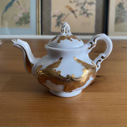 Porcelain Art 西洋收藏艺术瓷壶摆件 中古收藏迷你小茶壶 咖啡壶