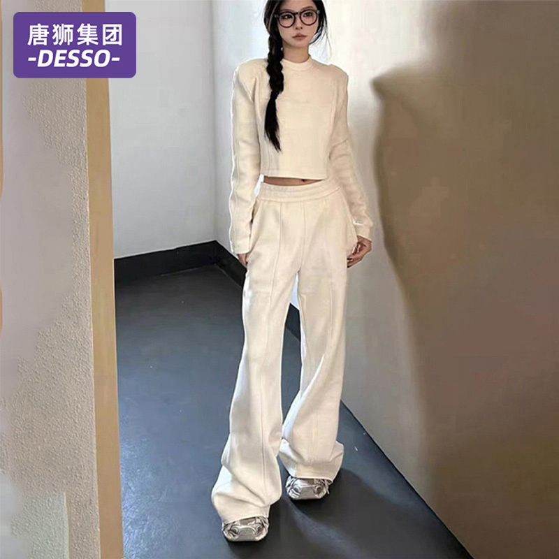 唐狮集团DESSO运动服套装女春秋2025新款休闲时尚显瘦卫衣两件套
