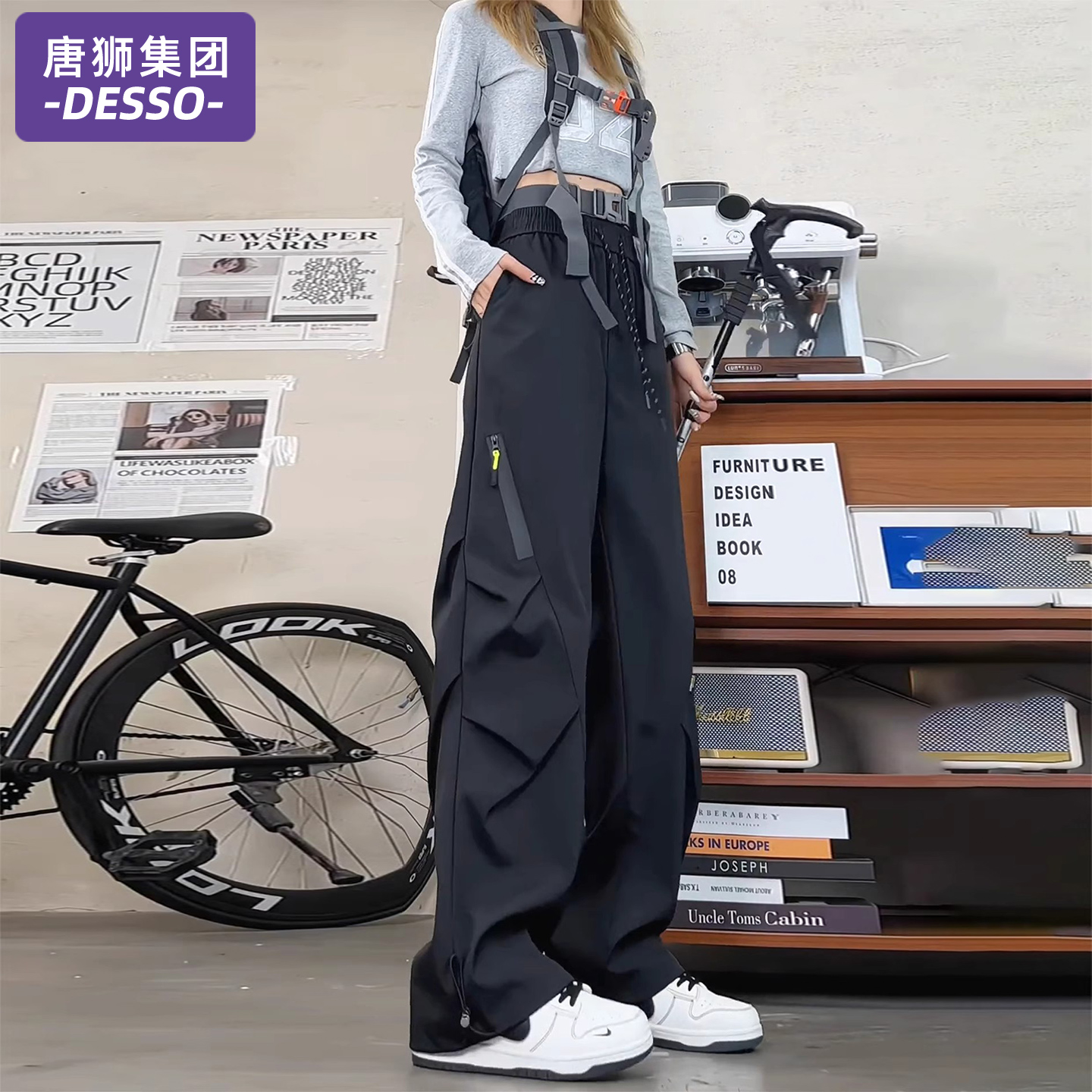 唐狮集团软壳冲锋裤女秋冬加绒加厚伞兵工装裤户外专业徒步登山裤