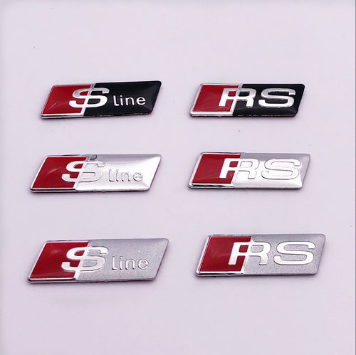 奥迪方向盘标 贴标A4L A6L Q3 Q5专用改装Sline RS车贴纸 车标志