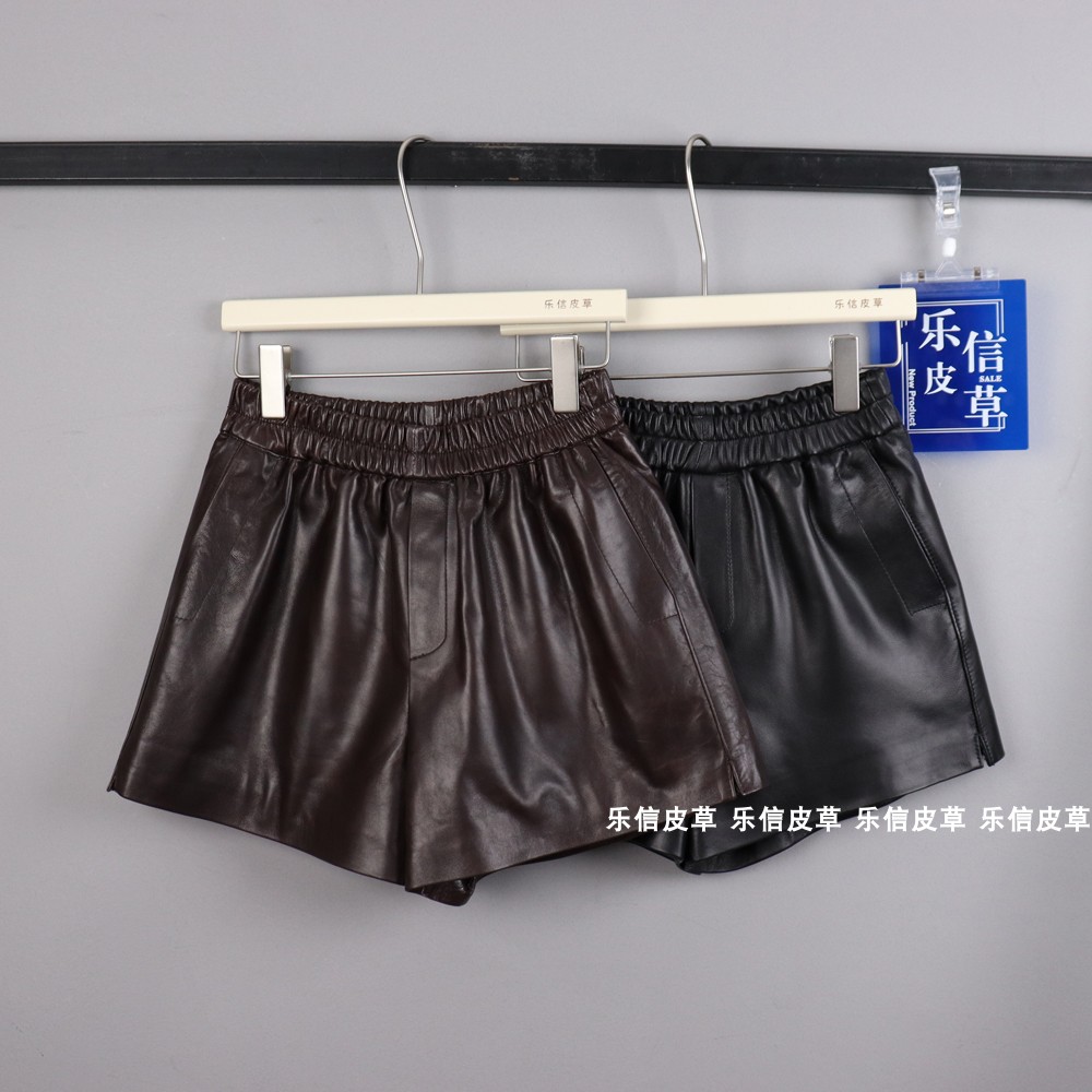 其他通勤高腰短裤绵羊皮阔腿