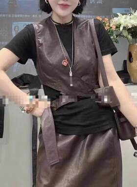 其他无扣通勤短款V领真皮绵羊皮