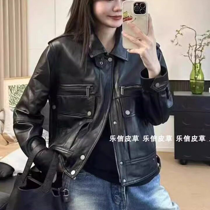 其他宽松通勤常规真皮绵羊皮皮衣