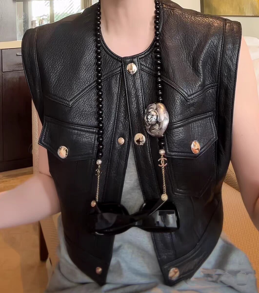 陈太太同款真皮修身马甲女绵羊皮秋冬百搭羊皮短款时尚小背心外搭