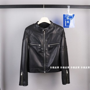 陈太太同款皮衣女减龄小个子真皮外套黄色帅气原宿风绵羊皮短夹克