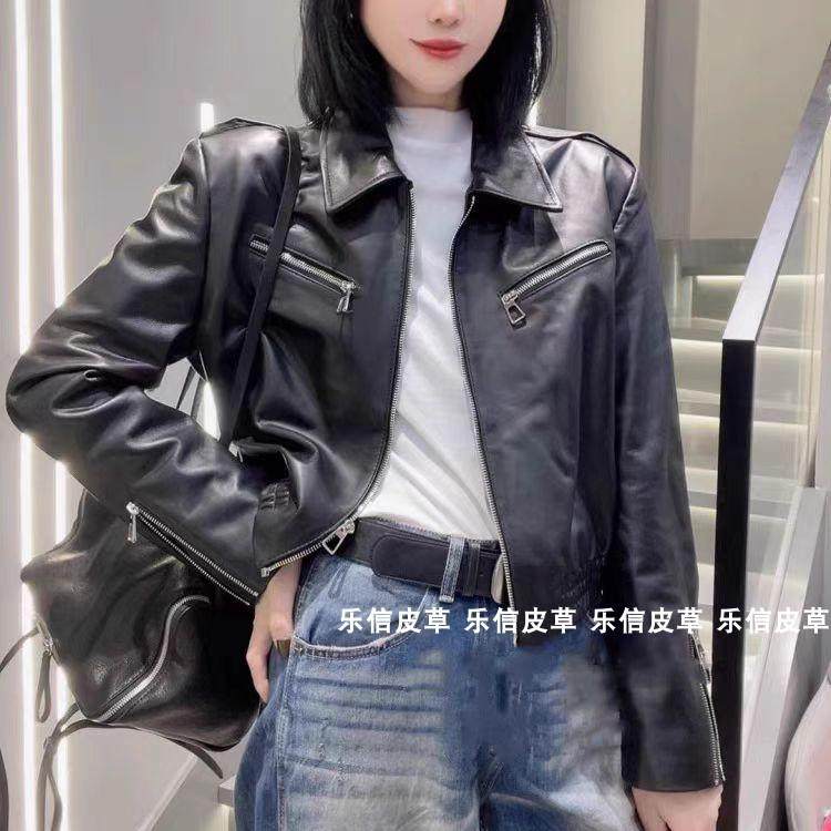 其他修身通勤短款真皮绵羊皮皮衣