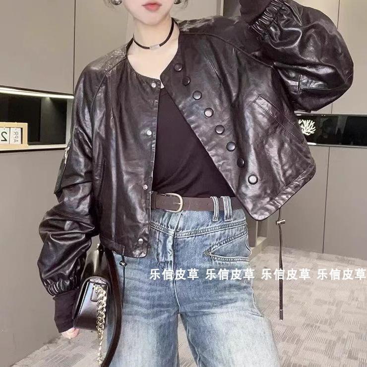新款真皮绵羊皮油蜡皮皮衣
