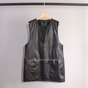 新款真皮连衣裙女油蜡皮时尚百搭气质休闲无袖修身显瘦宽松背心裙