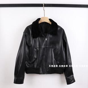加棉夹克绵羊皮2024冬季新品女皮衣外套保暖机车风休闲显瘦百搭潮