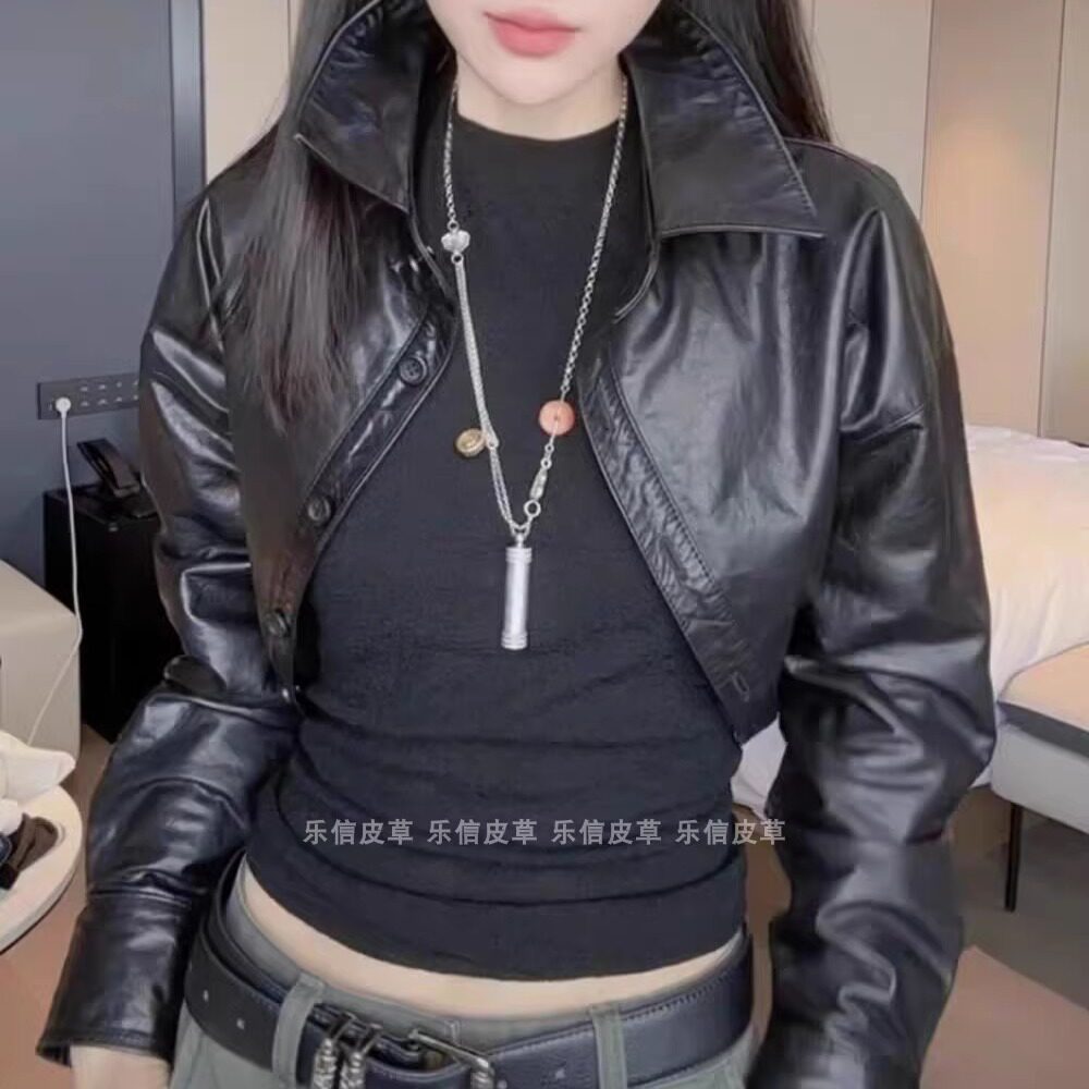 真皮新款女绵羊皮时尚百搭皮衣