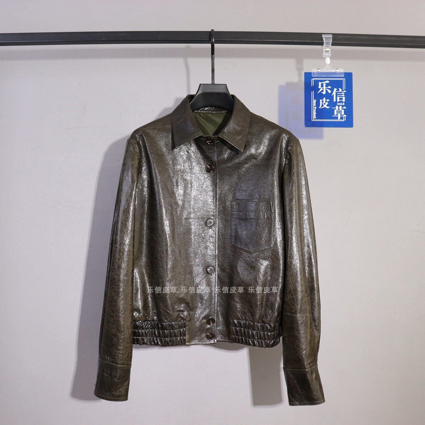 新款真皮皮衣女绵羊皮时尚单排扣气质休闲显瘦短款收腰翻领皮夹克,女装/女士精品,皮衣,淘宝优惠券,粉丝福利购,淘宝优惠卷
